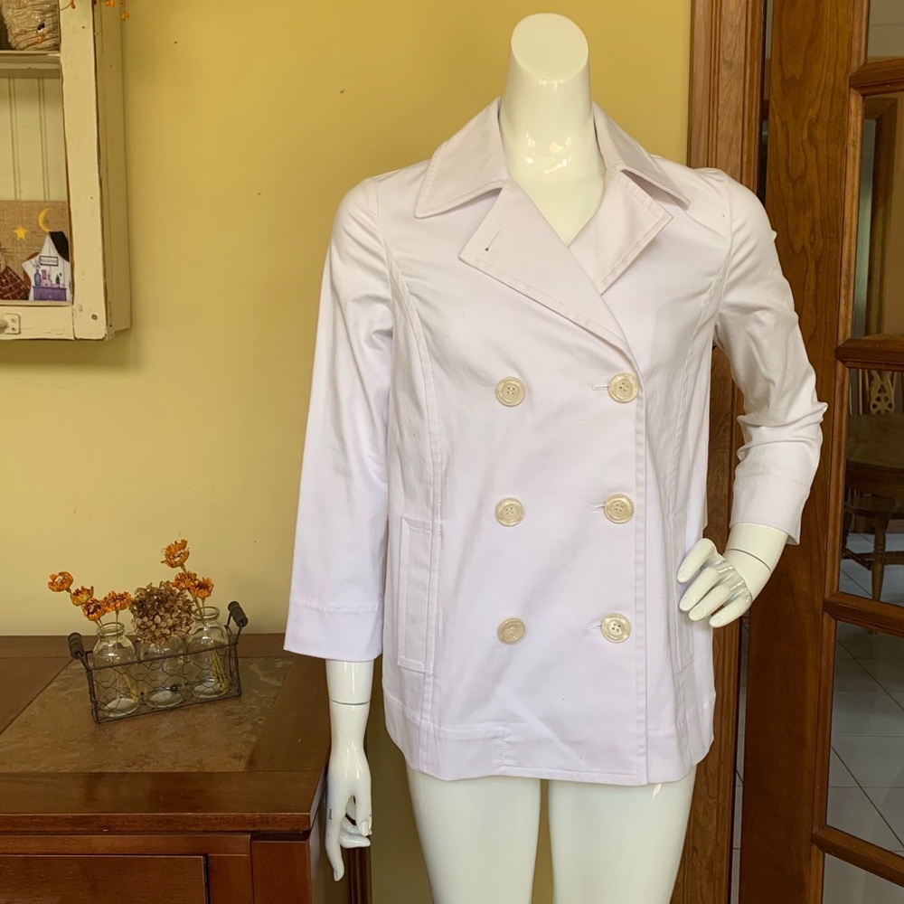 W by Worth White Twill Pea Jacket